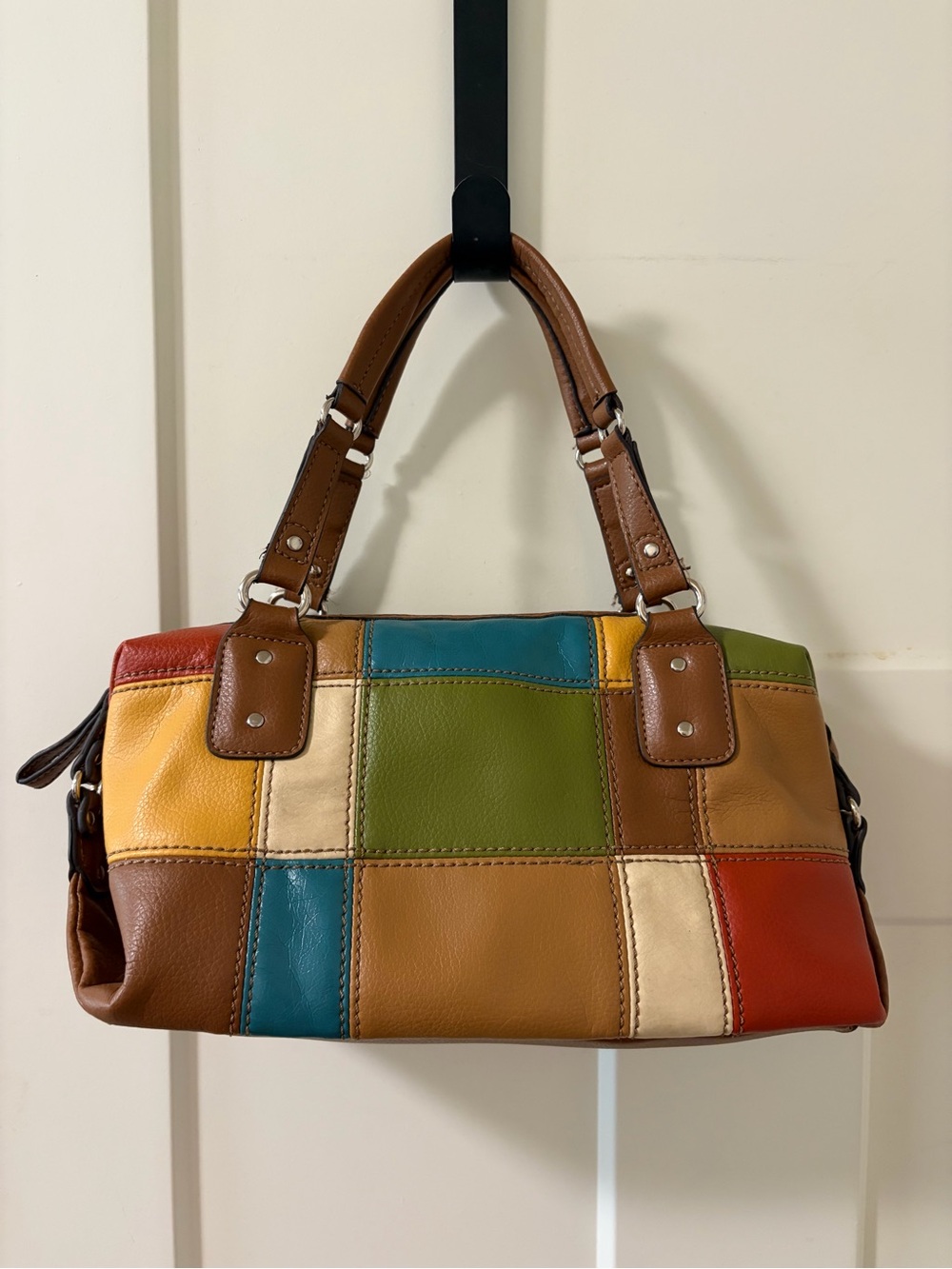 Vintage Relic Patchwork Boho Style Leather Handbag Shoulder Bag